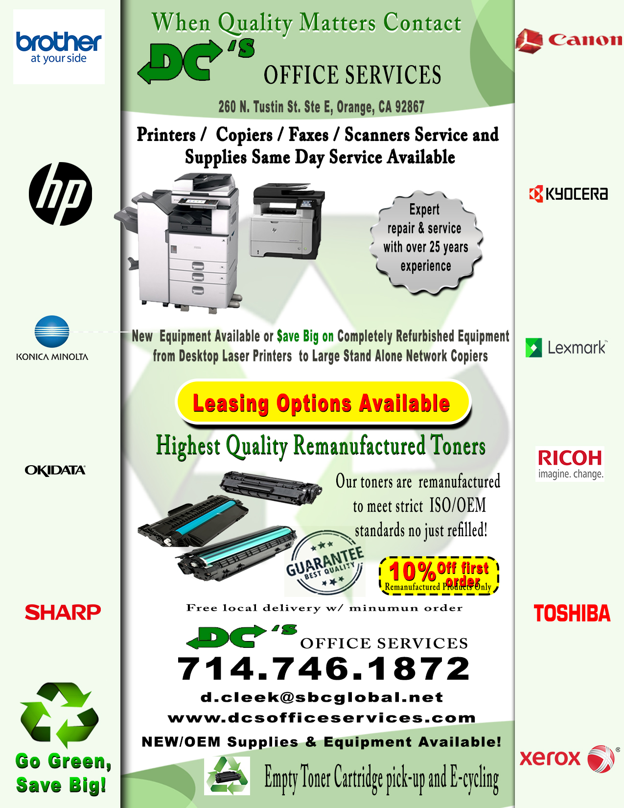 DC's Office Services Front Page Flyer